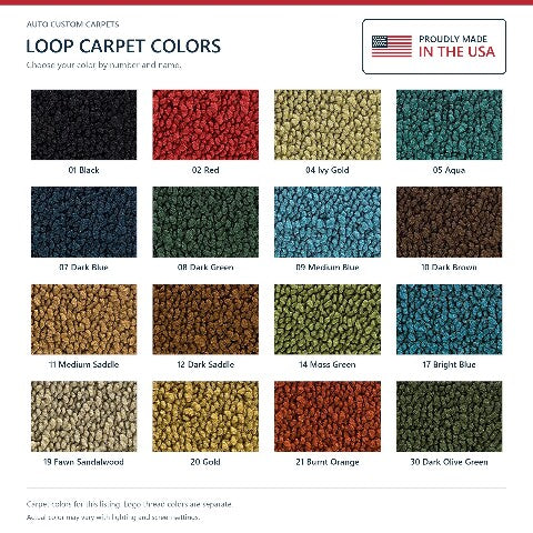 1966-1970 Dodge Coronet 4spd Loop Floor Mats with Embroidered Logo Choices - 4-Piece - product details image 9