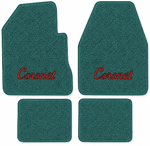1966-1970 Dodge Coronet 4spd Loop Floor Mats with Embroidered Logo Choices - 4-Piece - product image