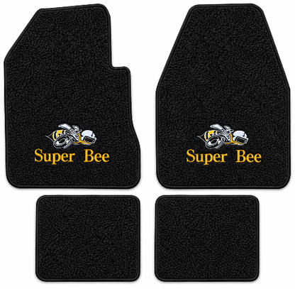 1968-1970 Dodge Coronet Super Bee 2DR 4spd Loop Floor Mats with Embroidered Logo Choices - 4-Piece - product details image 2
