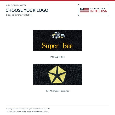 1968-1970 Dodge Coronet Super Bee 2DR 4spd Loop Floor Mats with Embroidered Logo Choices - 4-Piece - product details image 6