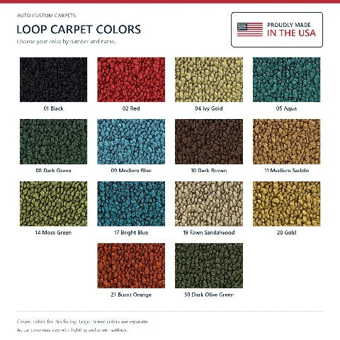 1968-1970 Dodge Coronet Super Bee 2DR 4spd Loop Floor Mats with Embroidered Logo Choices - 4-Piece - product details image 7