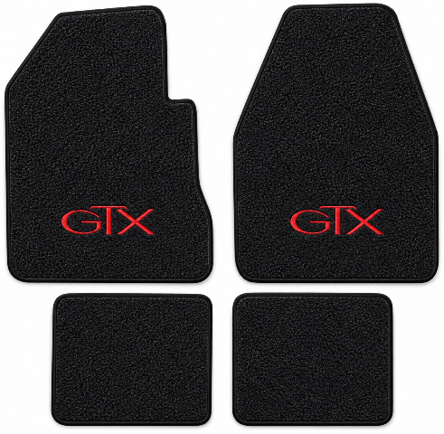 1967-1970 Plymouth GTX 4spd Loop Floor Mats with Embroidered Logo Choices - 4-Piece - product details image 2