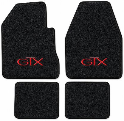 1967-1970 Plymouth GTX 4spd Loop Floor Mats with Embroidered Logo Choices - 4-Piece - product details image 2