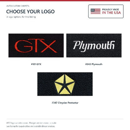 1967-1970 Plymouth GTX 4spd Loop Floor Mats with Embroidered Logo Choices - 4-Piece - product details image 7