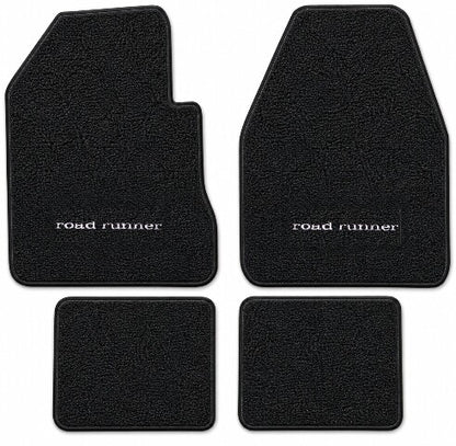 1968-1973 Plymouth Road Runner 4spd Loop Floor Mats with Embroidered Logo Choices - 4-Piece - product details image 3