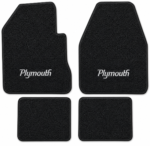 1970 Plymouth Superbird 4spd Loop Floor Mats with Embroidered Logo Choices - 4-Piece - product details image 2