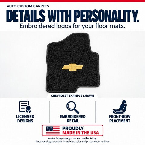 1997-2007 Chevy Corvette Truvette Floor Mats with Embroidered Logo Choices with Heel Pad - 2-Piece - product details image 19