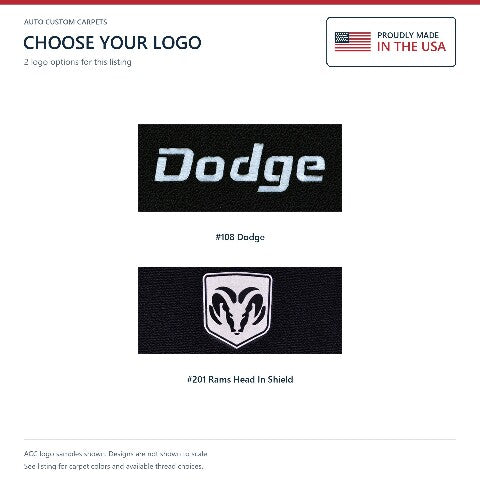 1996-2000 Dodge Caravan Cutpile Floor Mats with Embroidered Logo Choices - 4-Piece - product details image 6