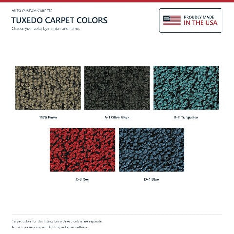 1959-1962 Chevy Impala Tuxedo Floor Mats with Embroidered Logo Choices - 4-Piece - product details image 26