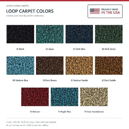 1969-1972 Ford Ranch Wagon Loop Floor Mats with Embroidered Logo Choices - 4-Piece - product details image 6
