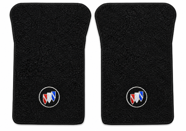 1988-1991 Buick Reatta Cutpile Floor Mats with Embroidered Logo Choices Front - 2-Piece - product image