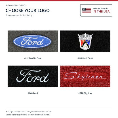 1957-1958 Ford Skyliner Loop Floor Mats with Embroidered Logo Choices - 4-Piece - product details image 8