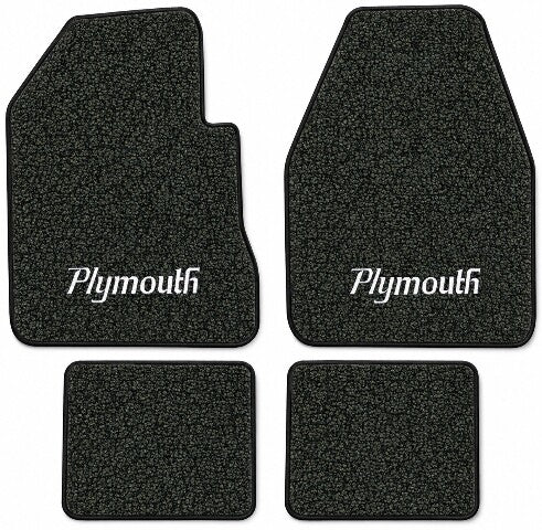 1962-1964 Plymouth Belvedere 4spd Tuxedo Floor Mats with Embroidered Logo Choices - 4-Piece - product details image 3