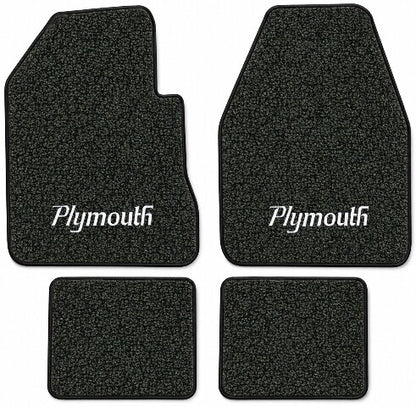 1962-1964 Plymouth Belvedere 4spd Tuxedo Floor Mats with Embroidered Logo Choices - 4-Piece - product details image 3