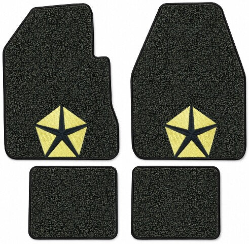 1962-1964 Plymouth Belvedere 4spd Tuxedo Floor Mats with Embroidered Logo Choices - 4-Piece - product details image 4
