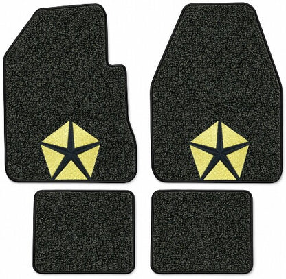 1962-1964 Plymouth Belvedere 4spd Tuxedo Floor Mats with Embroidered Logo Choices - 4-Piece - product details image 4