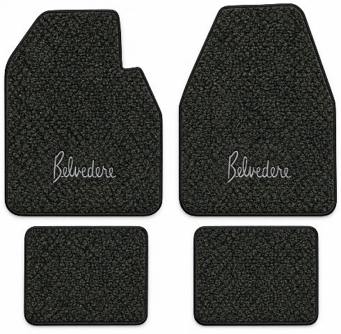 1962-1964 Plymouth Belvedere Auto Tuxedo Floor Mats with Embroidered Logo Choices - 4-Piece - product details image 2