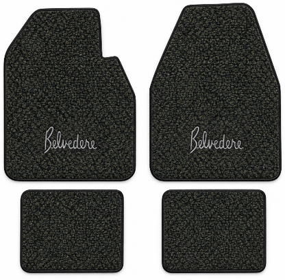 1962-1964 Plymouth Belvedere Auto Tuxedo Floor Mats with Embroidered Logo Choices - 4-Piece - product details image 2
