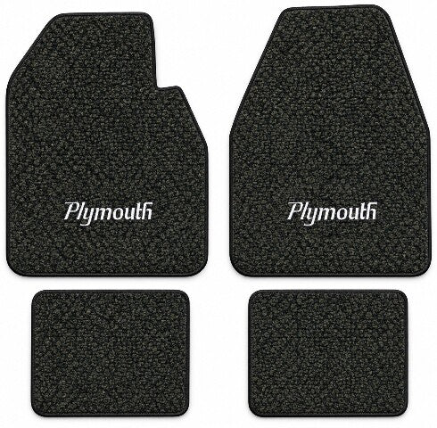 1962-1964 Plymouth Belvedere Auto Tuxedo Floor Mats with Embroidered Logo Choices - 4-Piece - product details image 3