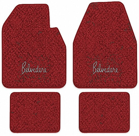 1962-1964 Plymouth Belvedere Auto Tuxedo Floor Mats with Embroidered Logo Choices - 4-Piece - product image
