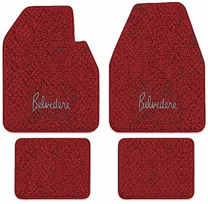 1962-1964 Plymouth Belvedere Auto Tuxedo Floor Mats with Embroidered Logo Choices - 4-Piece - product image