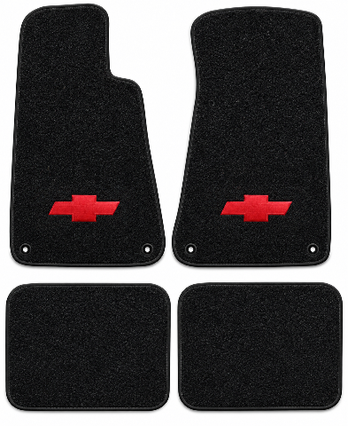 1994-1996 Chevy Caprice Cutpile Floor Mats with Embroidered Logo Choices with Snaps - 4-Piece - product details image 2