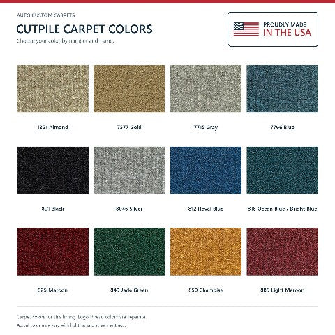 1977-1979 Lincoln Mark V Cutpile Floor Mats with Embroidered Logo Choices - 4-Piece - product details image 6