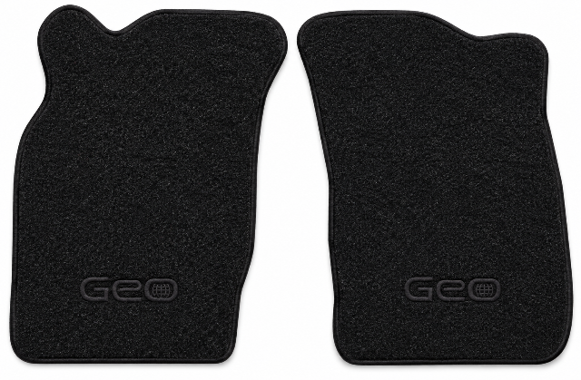 1989-1990 Geo Metro Cutpile Floor Mats with Embroidered Logo Choices Front - 2-Piece - product details image 2