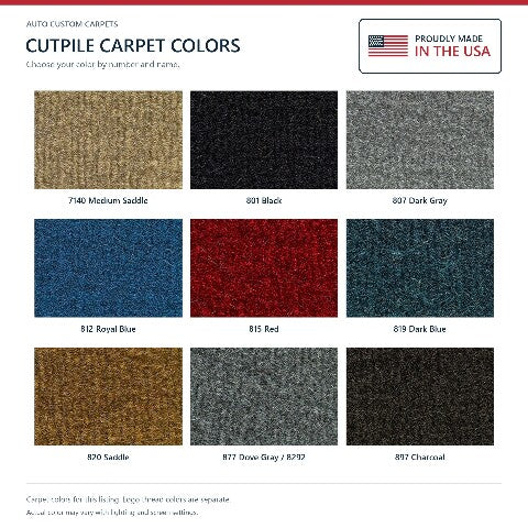 1984 Toyota Reg Cab Cutpile Floor Mats with Embroidered Logo Choices - 2-Piece - product details image 6
