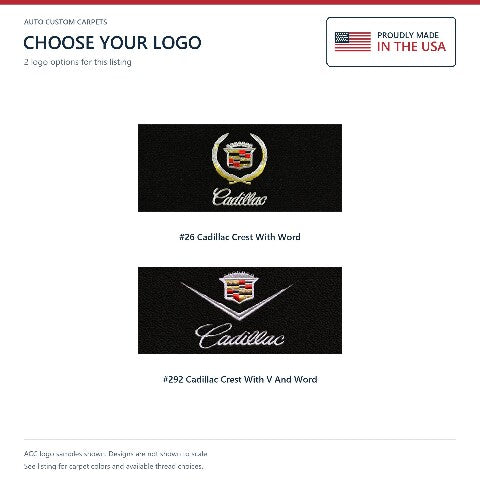 1987-1992 Cadillac Brougham RWD Cutpile Floor Mats with Embroidered Logo Choices - 4-Piece - product details image 6