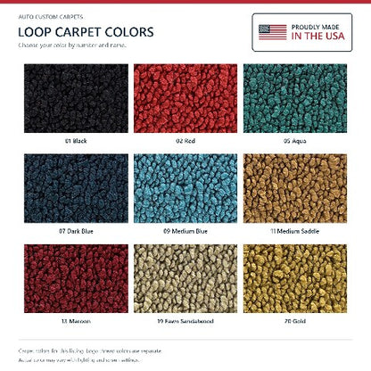 1964-1965 Pontiac LeMans Loop Floor Mats with Embroidered Logo Choices - 4-Piece - product details image 7