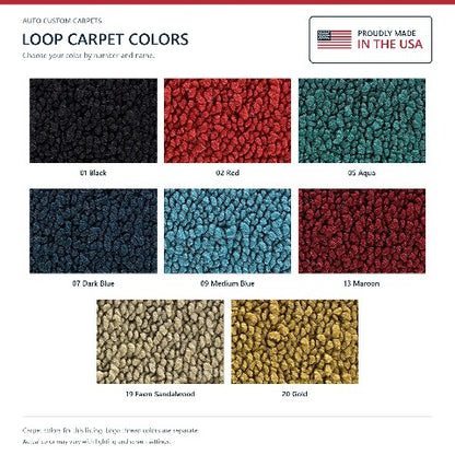 1966-1967 Pontiac GTO Auto Loop Floor Mats with Embroidered Logo Choices - 4-Piece - product details image 18