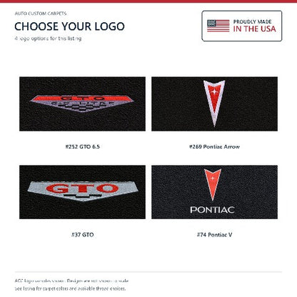 1966-1967 Pontiac GTO 4spd Loop Floor Mats with Embroidered Logo Choices - 4-Piece - product details image 8