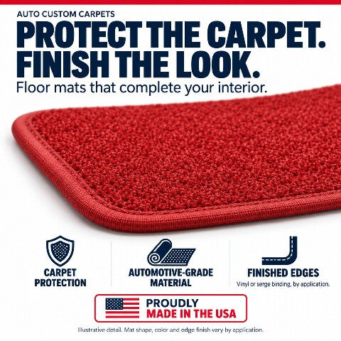1961-1964 Ford F-100 Loop Floor Mats with Embroidered Logo Choices - 2-Piece - product details image 7
