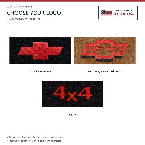 2001-02 Chevy C3500HD Old Body Col Shift Floor Mat Embroidered Logos Front - 1-Piece - product details image 8