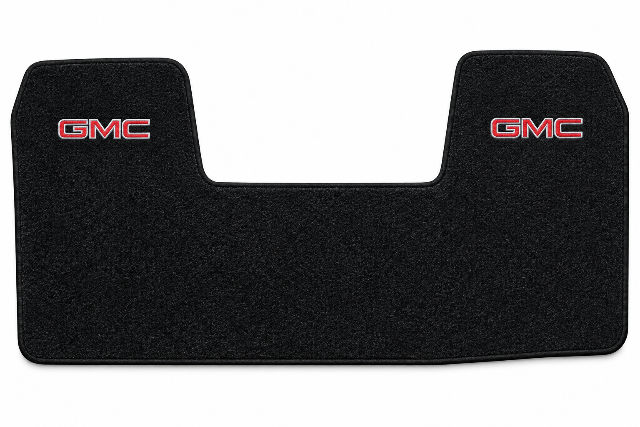 1992-1999 GMC C1500 Column Shift Cutpile Floor Mat Embroidered Logos Front - 1-Piece - product details image 2