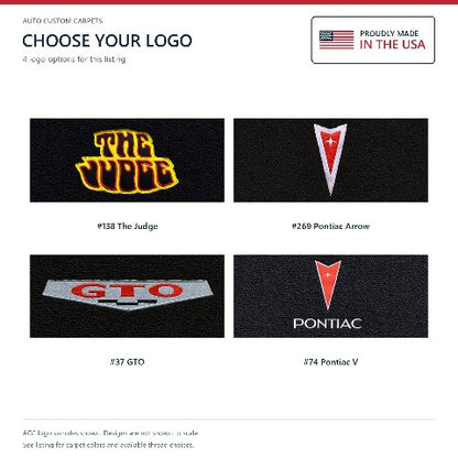 1968-1972 Pontiac GTO Auto Loop Floor Mats with Embroidered Logo Choices - 4-Piece - product details image 17