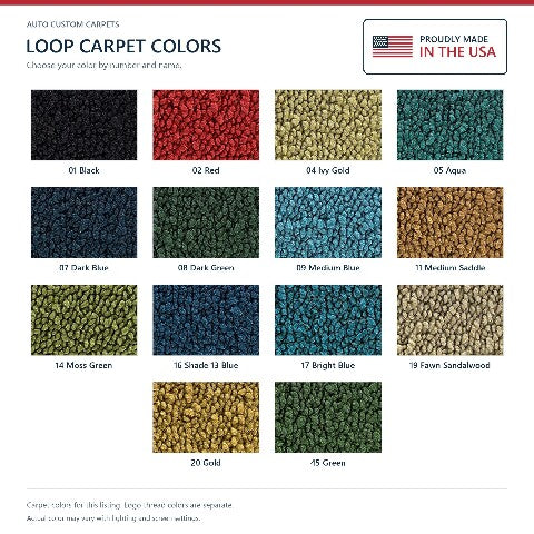 1968-1972 Pontiac GTO Auto Loop Floor Mats with Embroidered Logo Choices - 4-Piece - product details image 18