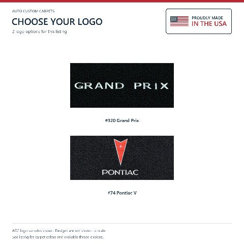 1997-2005 Pontiac Grand Prix Cutpile Floor Mats with Embroidered Logo Choices - 4-Piece - product details image 6