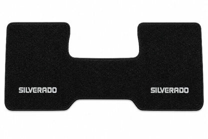1975-86 Chevy C10 2WD Auto/3sp Low Tnl Floor Mat Embroidered Logos Front - 1-Piece - product details image 4