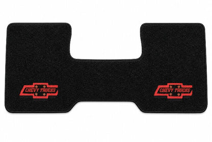 1975-86 Chevy C10 2WD Auto/3sp Low Tnl Floor Mat Embroidered Logos Front - 1-Piece - product details image 5