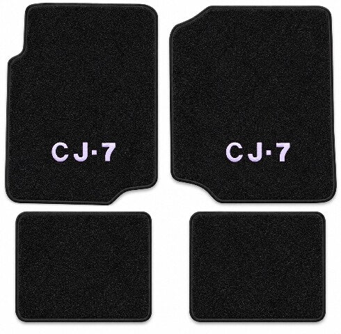 1976-1986 Jeep CJ7 Cutpile Floor Mats with Embroidered Logo Choices - 4-Piece - product details image 3