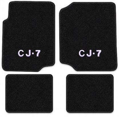 1976-1986 Jeep CJ7 Cutpile Floor Mats with Embroidered Logo Choices - 4-Piece - product details image 3