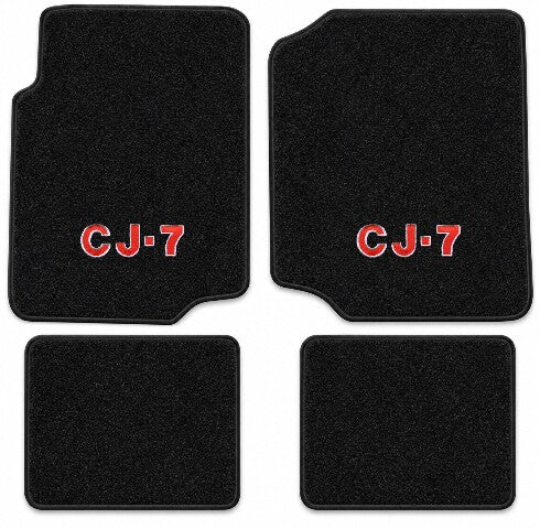 1976-1986 Jeep CJ7 Cutpile Floor Mats with Embroidered Logo Choices - 4-Piece - product details image 4