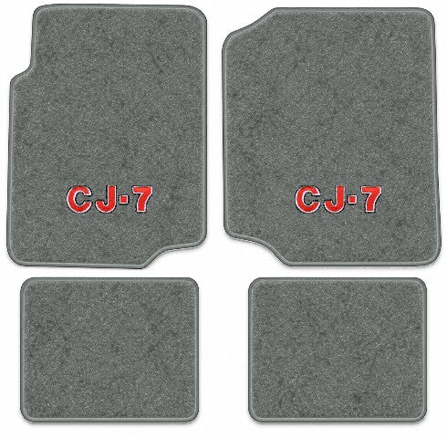 1976-1986 Jeep CJ7 Cutpile Floor Mats with Embroidered Logo Choices - 4-Piece - product image