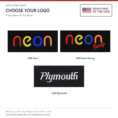 1995-1999 Plymouth Neon Cutpile Floor Mats with Embroidered Logo Choices - 4-Piece - product details image 7