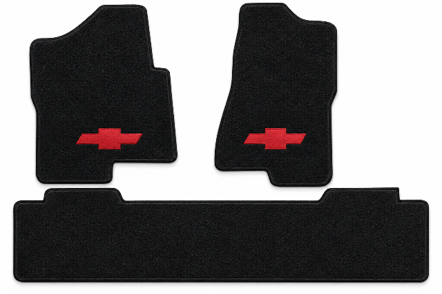 1999-06 Chevy Silverado 1500 Ext Cab Frts & Rr Floor Mats with Embroidered Logo Choices - 3-Piece - product details image 2