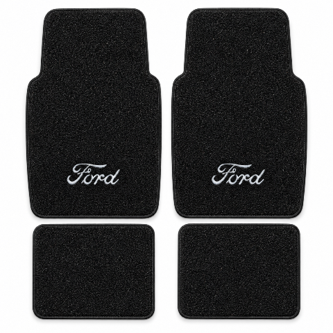 1991-1996 Ford Escort Cutpile Floor Mats with Embroidered Logo Choices - 4-Piece - product details image 2