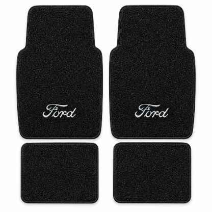 1991-1996 Ford Escort Cutpile Floor Mats with Embroidered Logo Choices - 4-Piece - product details image 2