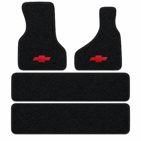 1990-2000 Chevy Astro Frts & Rr Runners Cutpile Floor Mats with Embroidered Logo Choices - 4-Piece - product details image 2